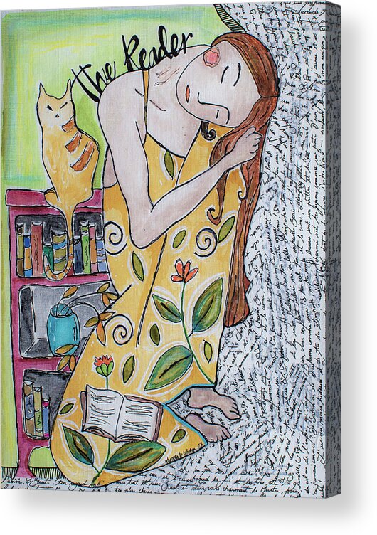 The Reader Acrylic Print featuring the painting The Reader by Theresa Marie Johnson