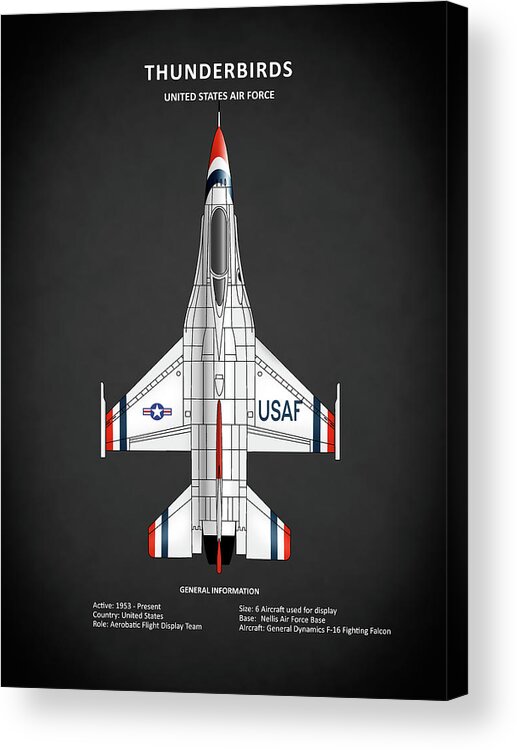 Usaf Thunderbirds Acrylic Print featuring the photograph The USAF Thunderbirds by Mark Rogan