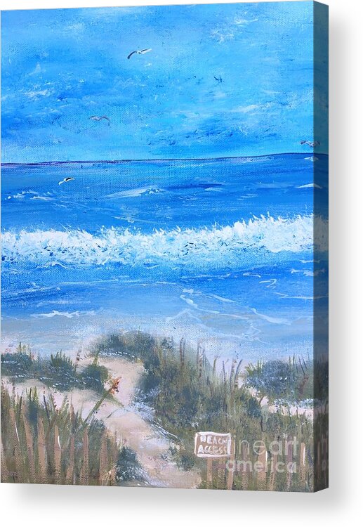 Ocean Acrylic Print featuring the painting This Way to the Beach by Debora Sanders