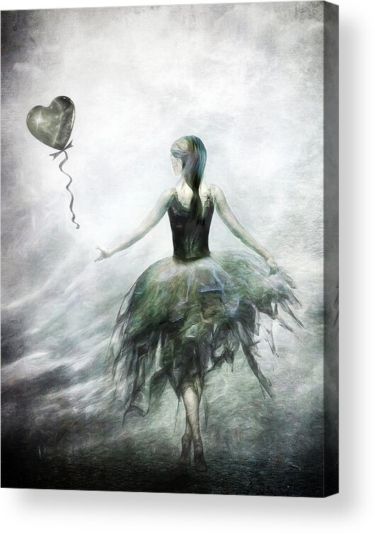 Ballet Acrylic Print featuring the digital art Time to let Go by Jacky Gerritsen