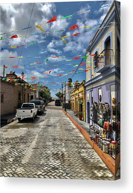 Todos Santos Acrylic Print featuring the photograph Todos Santos Street Scene by William Scott Koenig