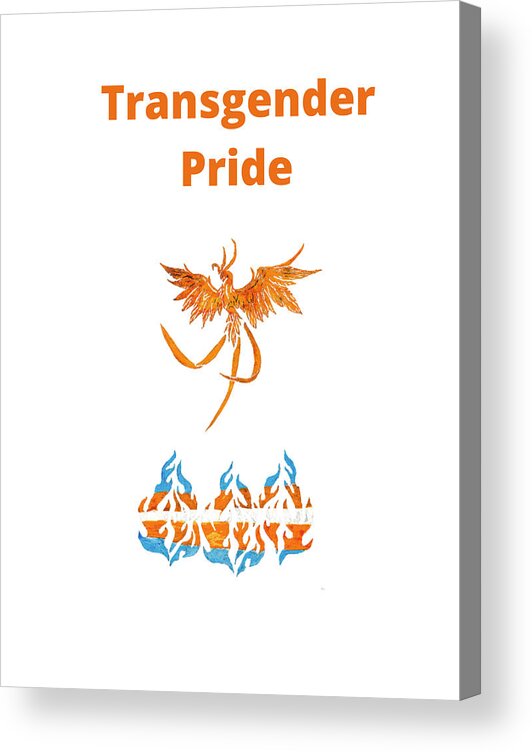 Transgender Pride Acrylic Print featuring the drawing Transgender Pride - Phoenix by Branwen Drew