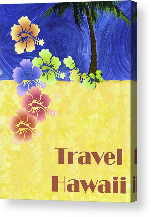 Hawaii Acrylic Print featuring the photograph Travel Hawaii Vintage Poster by Carol Japp