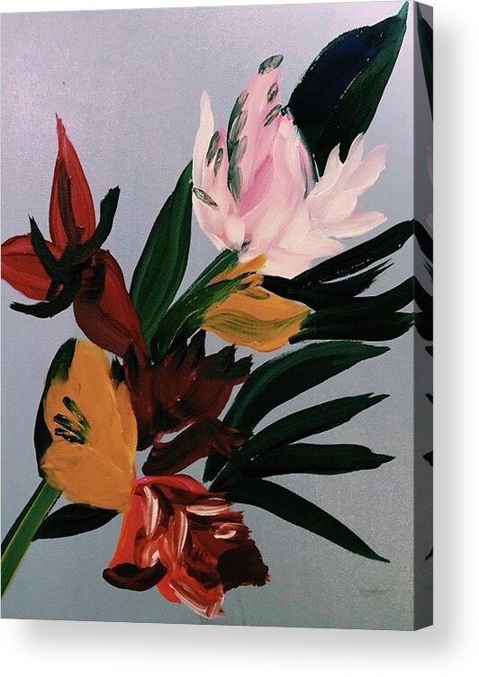  Acrylic Print featuring the painting Tropical Bouquet by Meredith Palmer