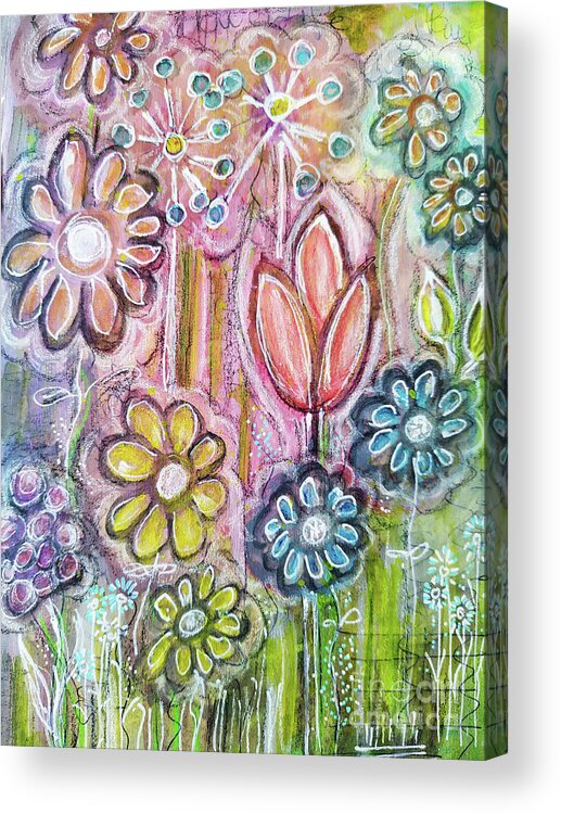 Tulip Acrylic Print featuring the mixed media Tulips Queendom by Mimulux Patricia No