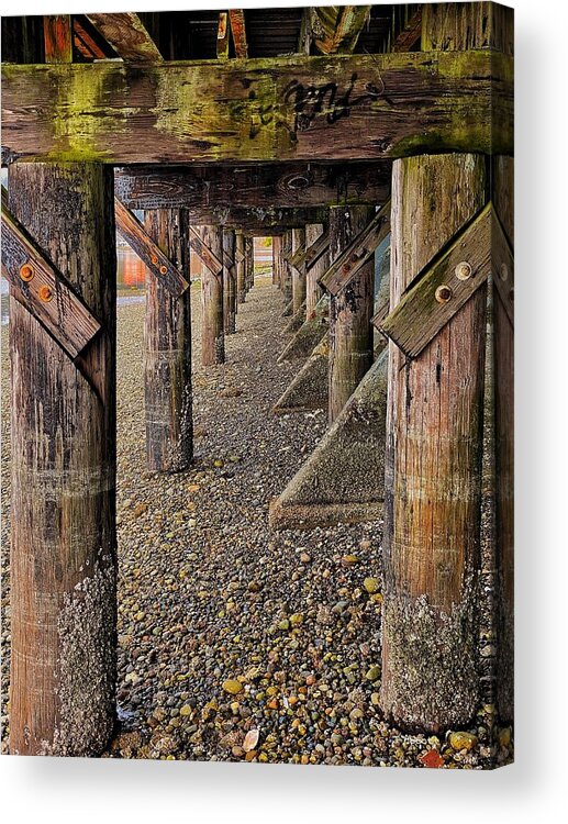 Boardwalk Acrylic Print featuring the photograph Under the Boardwalk by Jerry Abbott