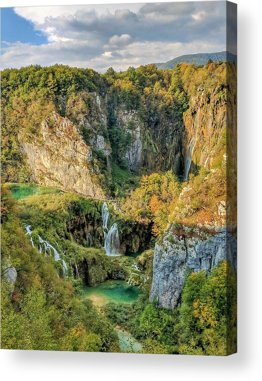 Plitvice Lakes Acrylic Print featuring the photograph Veliki Slap Waterfall 2 by Yvonne Jasinski