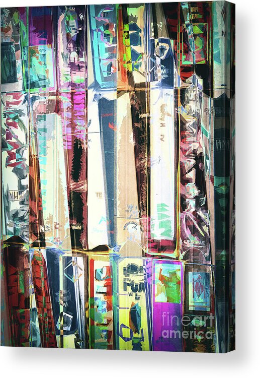 Vcr Acrylic Print featuring the digital art Vintage Videos Abstract by Phil Perkins