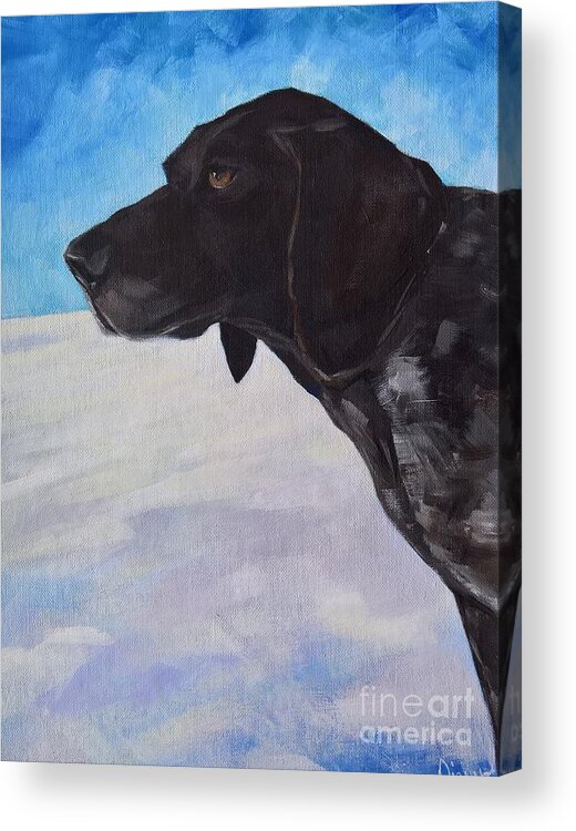 Original Acrylic Painting Acrylic Print featuring the painting Waiting by Lisa Dionne