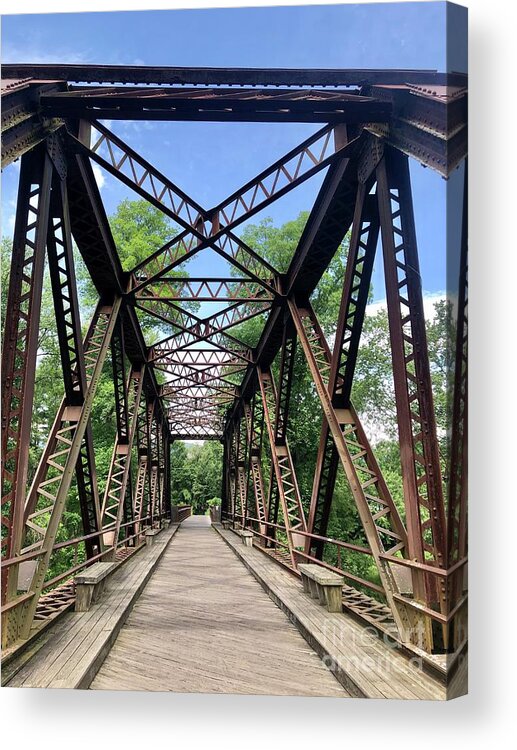 #bridges Acrylic Print featuring the photograph Springtown Truss Bridge by Cornelia DeDona