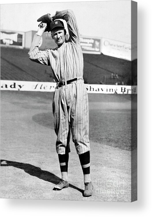 American League Baseball Acrylic Print featuring the photograph Walter Johnson by National Baseball Hall Of Fame Library