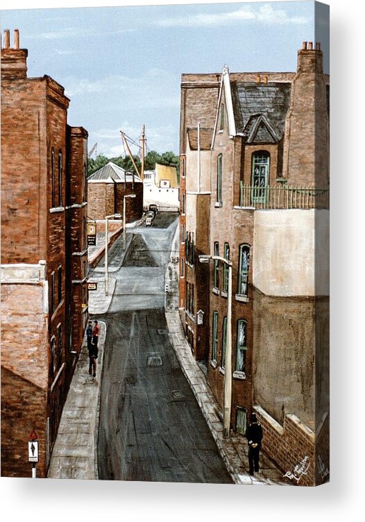 Wapping Acrylic Print featuring the painting Wapping Lane Wapping London by Mackenzie Moulton