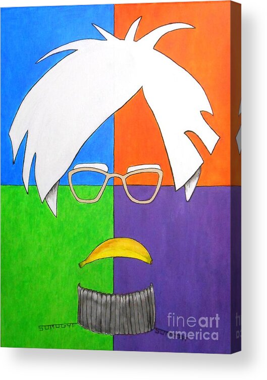 Andy Warhol Acrylic Print featuring the painting Warhol by Jayne Somogy