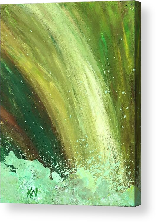 Watercolors Acrylic Print featuring the painting Waterfalls by Karen Nicholson