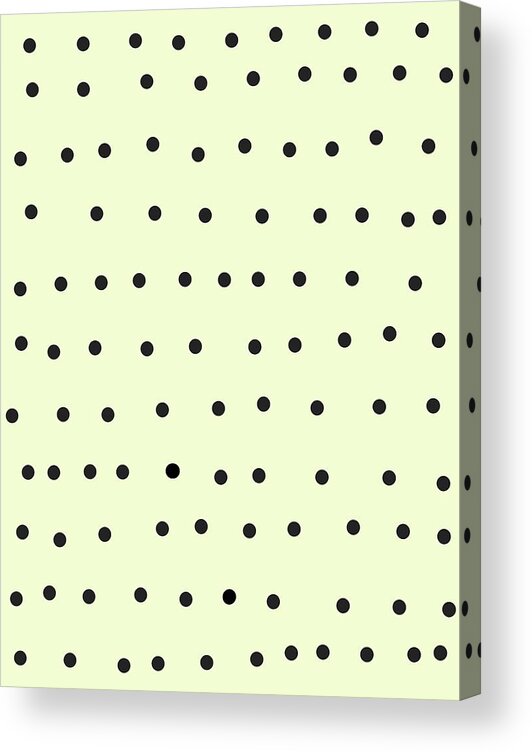 Whimsical Acrylic Print featuring the digital art Whimsical Black Polka Dots On Cream by Ashley Rice