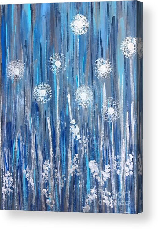 Abstract Acrylic Print featuring the painting Whimsy-Blue by Debora Sanders