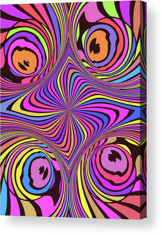 Trippy Acrylic Print featuring the digital art Wild and Crazy Abstract Op Art by Matthias Hauser