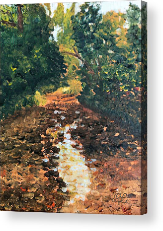 Plein Air Painting Acrylic Print featuring the painting Wildwood Creek by Ruben Carrillo