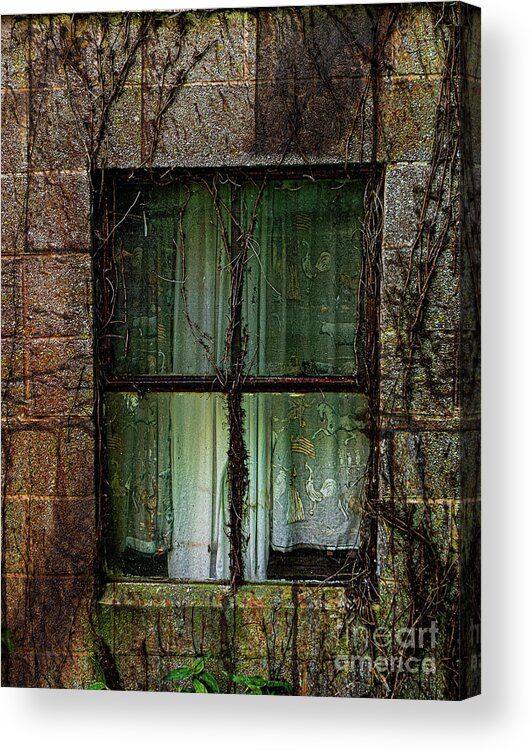 Abandoned Acrylic Print featuring the photograph Window of Cinder Block House by Thomas Marchessault