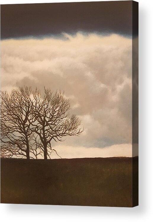  Acrylic Print featuring the painting Winter Sky. by Caroline Philp
