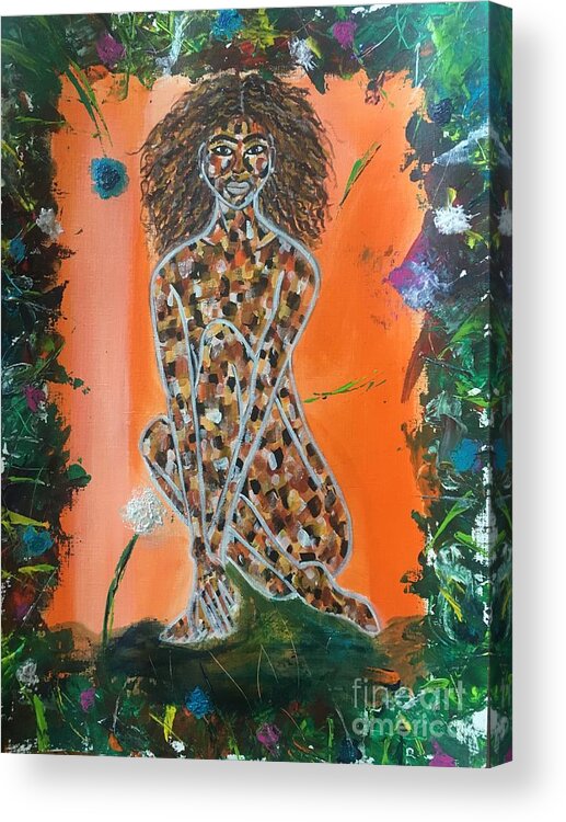 Abstract Painting Art Acrylic Print featuring the painting Woman of Color V Art Print by Crystal Stagg