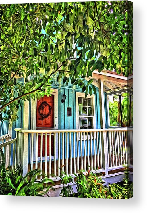 Alicegipsonphotographs Acrylic Print featuring the photograph Wreath On The Door by Alice Gipson
