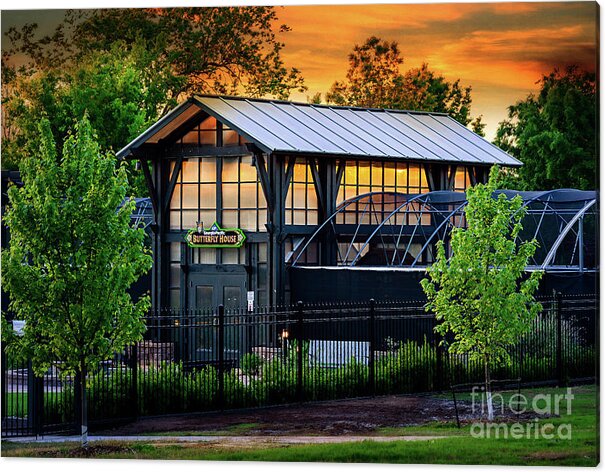 Tamyra Acrylic Print featuring the photograph Butterfly House at Sunset by Tamyra Ayles