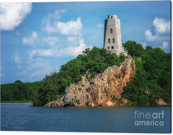 lake Murray Acrylic Print featuring the photograph Tucker's Tower Gentle Summer Day Landscape by Tamyra Ayles