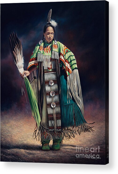 Native-american Acrylic Print featuring the painting Ceremonial Rhythm by Ricardo Chavez-Mendez