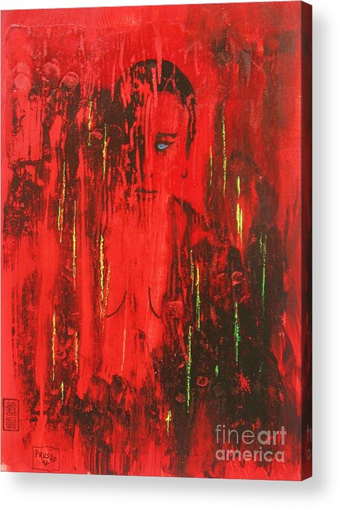 Original Acrylic Print featuring the painting Dantes Inferno by Thea Recuerdo