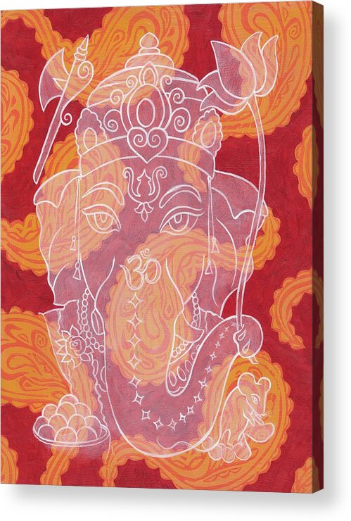  Acrylic Print featuring the painting Ganesha #1 by Jennifer Mazzucco