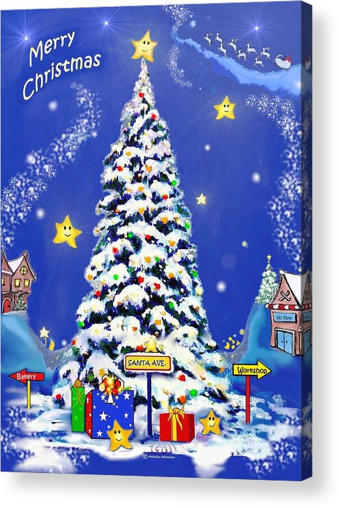 Christmas Card Acrylic Print featuring the digital art Santa Avenue by Melodye Whitaker
