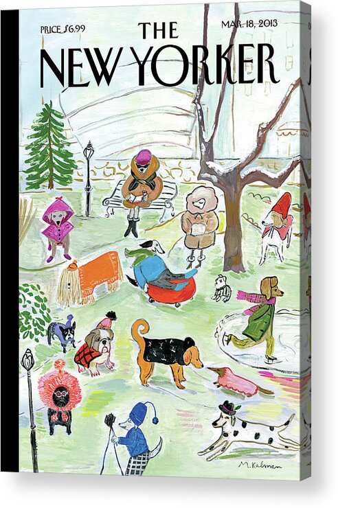 Dog Acrylic Print featuring the painting Canine Couture by Maira Kalman