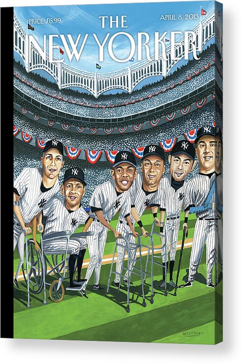 Yankees Acrylic Print featuring the painting Hitting Forty by Mark Ulriksen