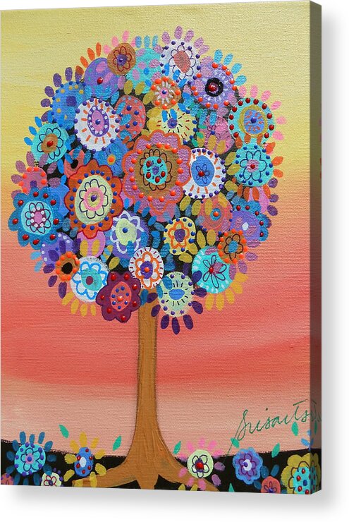 Bar Acrylic Print featuring the painting Tree Of Life #127 by Pristine Cartera Turkus