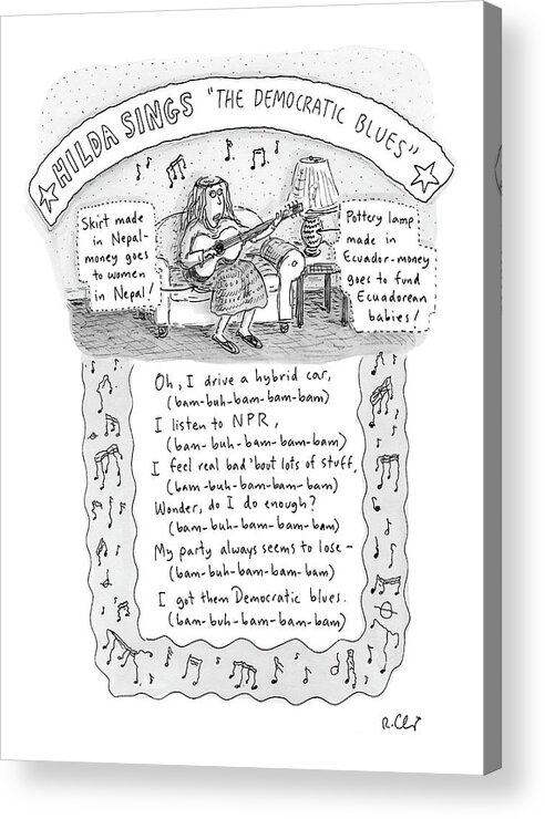 Word Play Acrylic Print featuring the drawing The Democrat Blues by Roz Chast