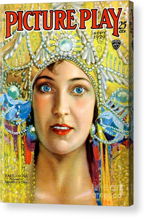 Usa Acrylic Print featuring the drawing 1920s Usa Picture Play Magazine Cover #2 by The Advertising Archives
