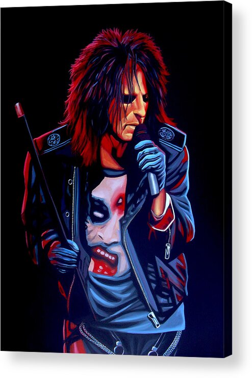 Alice Cooper Acrylic Print featuring the painting Alice Cooper by Paul Meijering