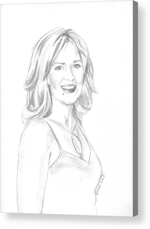 Jennifer Acrylic Print featuring the drawing Jennifer #2 by Bryan Bustard