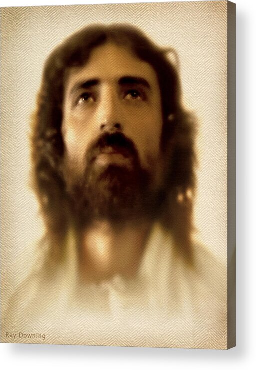 Jesus Acrylic Print featuring the digital art Jesus in Glory by Ray Downing