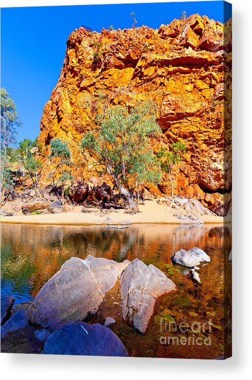 Ormiston Gorge Outback Landscape Central Australia Water Hole Northern Territory Australian West Mcdonnell Ranges Acrylic Print featuring the photograph Ormiston Gorge #2 by Bill Robinson