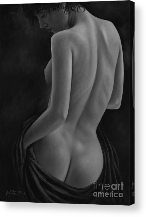 Red-silk Acrylic Print featuring the painting Red Silk by Ricardo Chavez-Mendez
