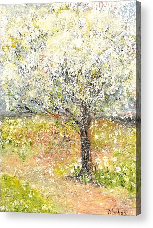 Landscape Acrylic Print featuring the painting Spring by Evelina Popilian