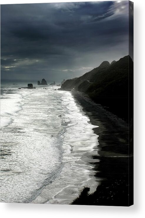 New Zealand Acrylic Print featuring the photograph Stormy Coast New Zealand #2 by Amanda Stadther