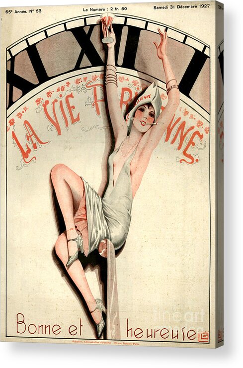 France Acrylic Print featuring the drawing 1920s France La Vie Parisienne Magazine #213 by The Advertising Archives