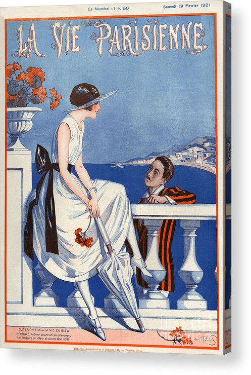 France Acrylic Print featuring the drawing 1920s France La Vie Parisienne Magazine #363 by The Advertising Archives