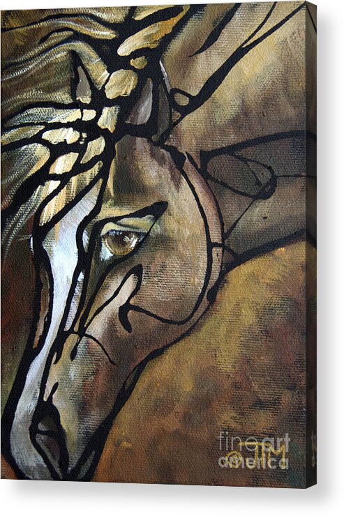 Horse Acrylic Print featuring the painting #58 July 19th #58 by Jonelle T McCoy