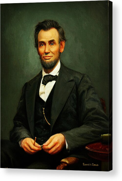 President Abraham Lincoln Acrylic Print featuring the painting President Abraham Lincoln by MotionAge Designs