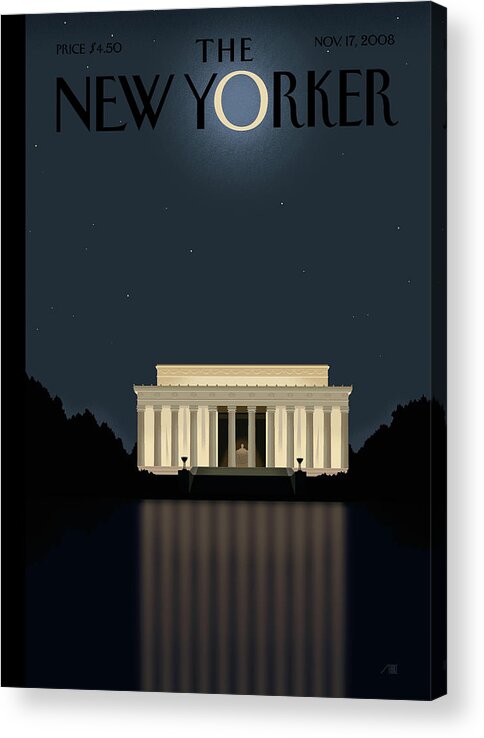 Lincoln Acrylic Print featuring the painting Reflection by Bob Staake