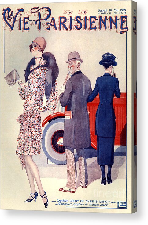 France Acrylic Print featuring the drawing 1920s France La Vie Parisienne Magazine #75 by The Advertising Archives